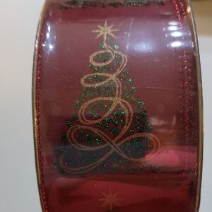 Festive Red and Green Holiday Ribbon